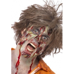 maquillage zombie avec latex , deguisements zombie halloween