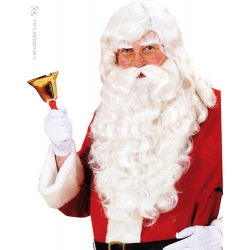 Perruque de père noël luxe avec barbe, moustaches et sourcils