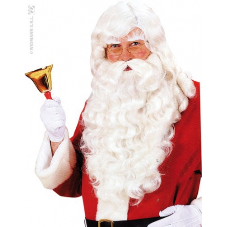 Perruque de père noël luxe avec barbe, moustaches et sourcils Perruque de père noël luxe avec barbe, moustaches et sourcils