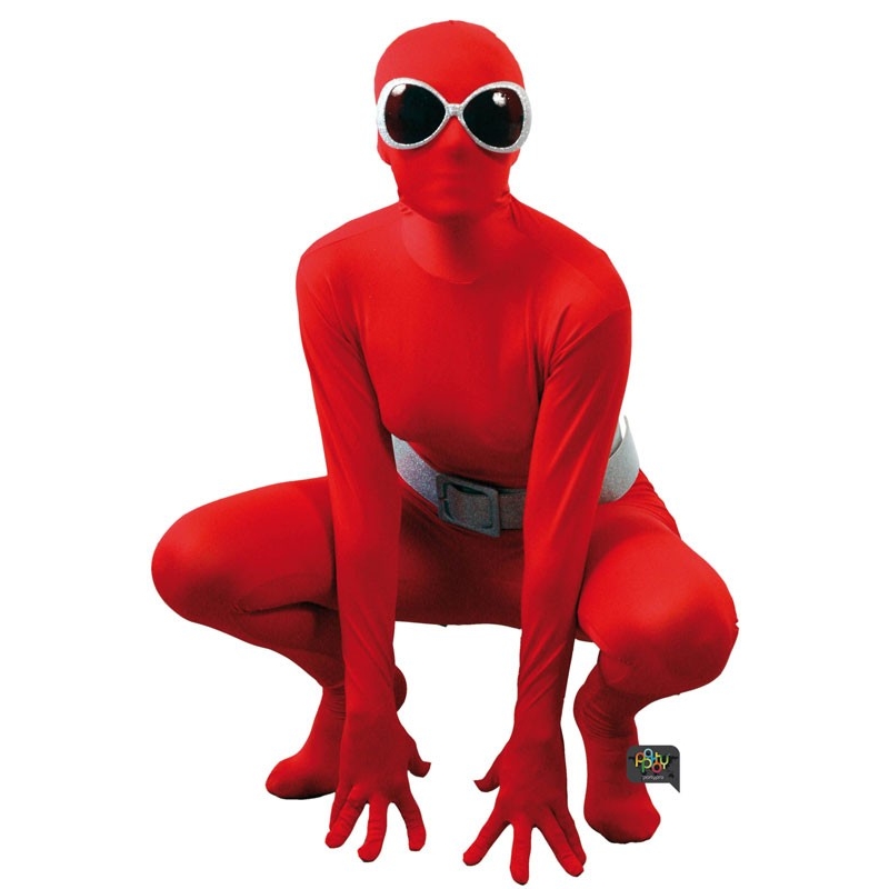 Déguisement Frott'Man™ rouge avec accessoires disco