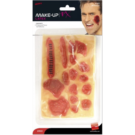 maquillage zombie cicatrices, 12 blessures en latex - maquillage horreur maquillage zombie cicatrices, 12 blessures en latex - maquillage horreur