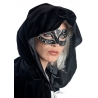 Masque vénitien femme, loup noir et or avec motifs - masque carnval de venise et deguisements marquises