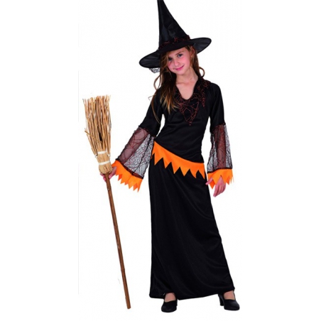 deguisement sorciere halloween fille, sorcière noire et orange - WE040SO