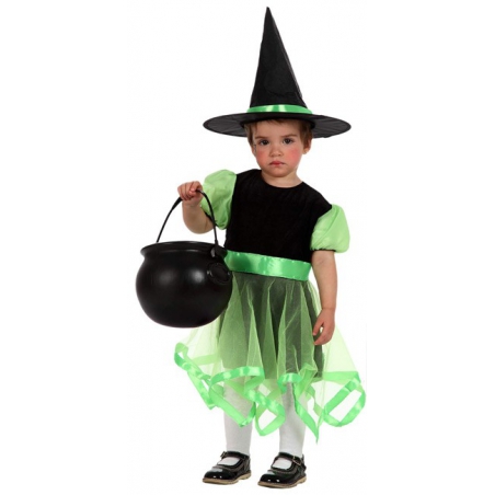 costume sorciere verte 12 / 24 mois - deguisements halloween