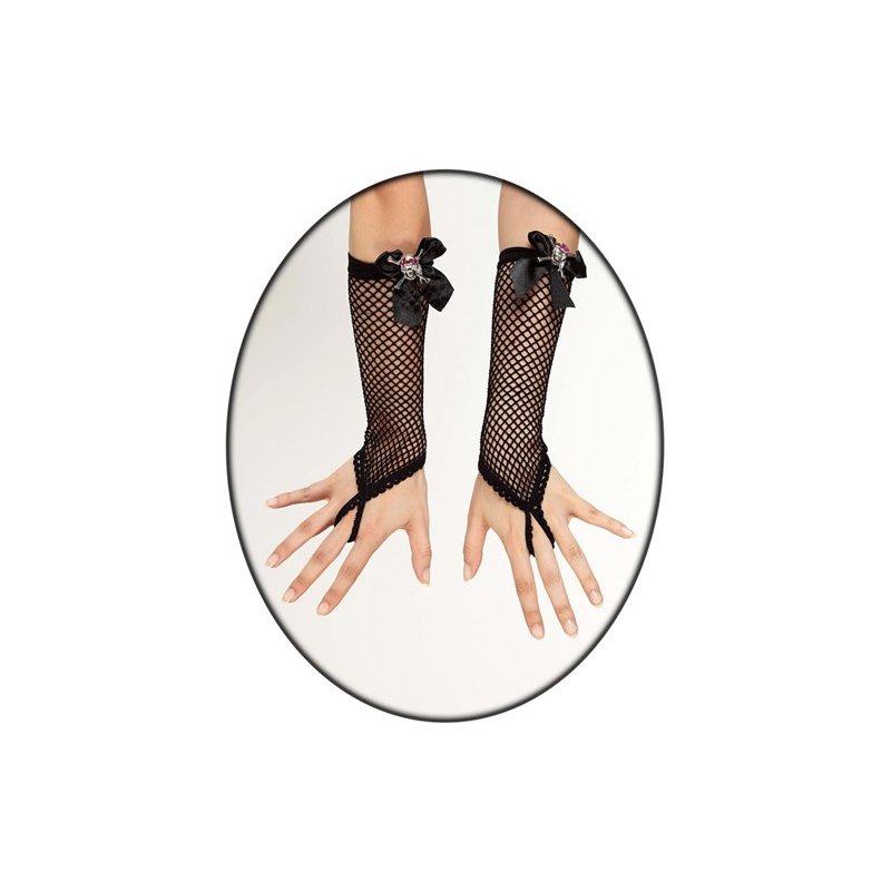 Gants pirate femme avec tête de mort - WA032A