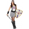 deguisement de chevalier medieval pour femme avec bouclier - costume soldat moyen-âge