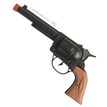 pistolet noir cowboy en plastique - accessoire costumes western