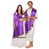 deguisement couple romain grande taille, costume de romaine violette femme - SA019S