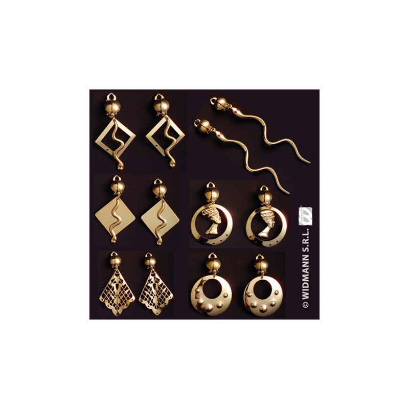 bijoux egyptiens, boucles d'oreilles egyptiennes avec serpents - accessoire deguisement