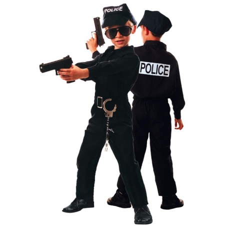 déguisement de policier pour enfants disponible en tailles 4-6 ans, 7-9 ans et 10-12 ans 