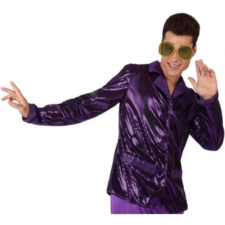 Chemise disco violette pour homme - accessoire costume disco - WA088A 