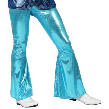 Pantalon disco bleu brillant pour homme - deguisements disco