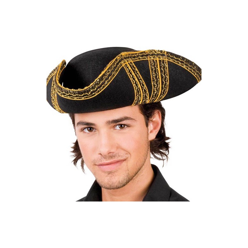Chapeau pirate tricorne noir