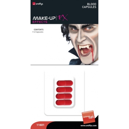 Capsules de sang (par 4) - maquillage halloween
