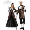 Déguisement marquis marquise baroque noir et or pour adulte - costume carnaval 