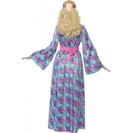 robe hippie à fleurs, disponible en taille xl - deguisement baba cool années 60