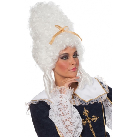 Perruque de marquise blanche luxe