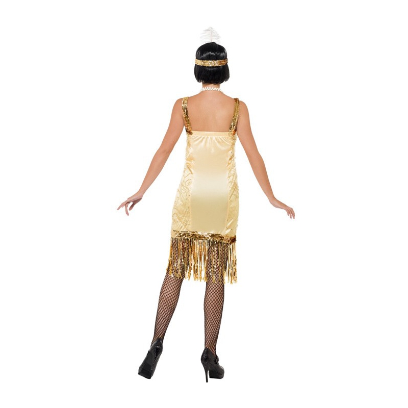 Costume charleston adulte, beige et or - deguisement années 20