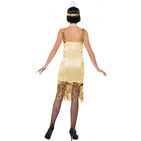 Costume charleston adulte, beige et or - deguisement années 20