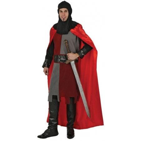 Déguisement chevalier médiéval rouge homme