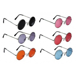 lunettes hippie rondes, 6 couleurs disponibles 