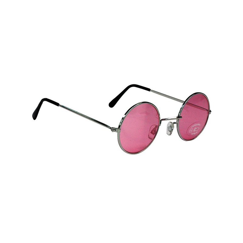 Lunettes hippy roses, accessoire deguisements années 60