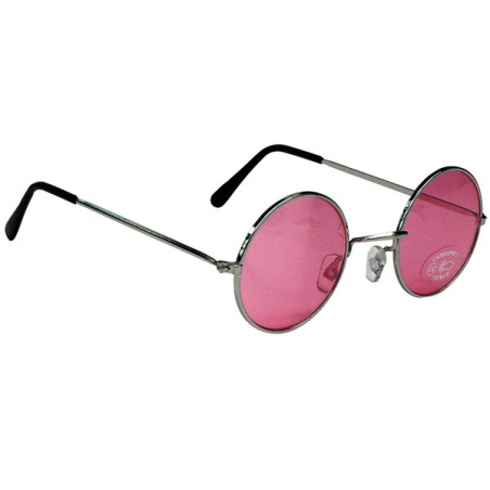 Lunettes hippy roses, accessoire deguisements années 60