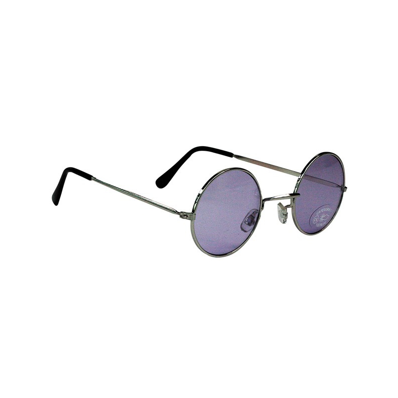 Lunettes hippie rondes violettes - accessoire années 60