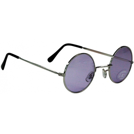 Lunettes hippie rondes violettes - accessoire années 60