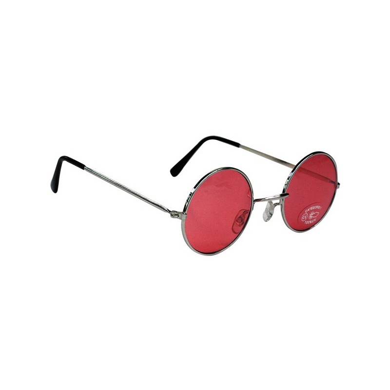 lunettes rondes hippie rouge - accessoire deguisements