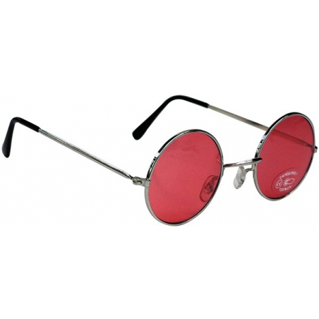 lunettes rondes hippie rouge - accessoire deguisements