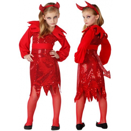 déguisement diablesse disco enfant de 3 à 12 ans - costume halloween