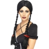 Perruque gothique noire, incarnez Mercredi Addams lors de votre soirée d'halloween