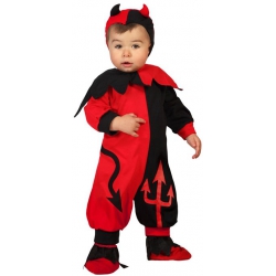 deguisement diable bébé rouge et noir - costume halloween 0 à 24 mois