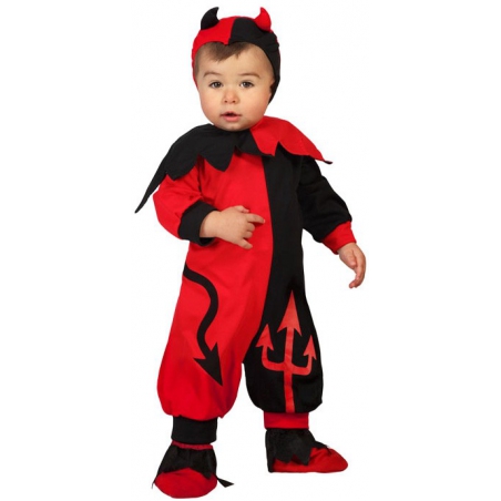 deguisement diable bébé rouge et noir - costume halloween 0 à 24 mois