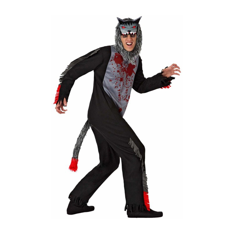 dguisement de loup halloween adulte, incarnez le grand méchant loup du conte le petit chaperon rouge