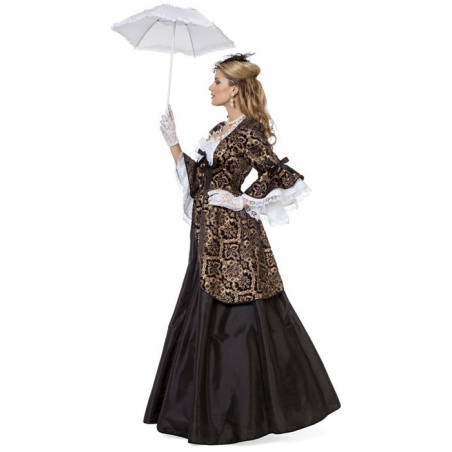 costume de marquise noire baroque luxe - déguisement princesse adulte