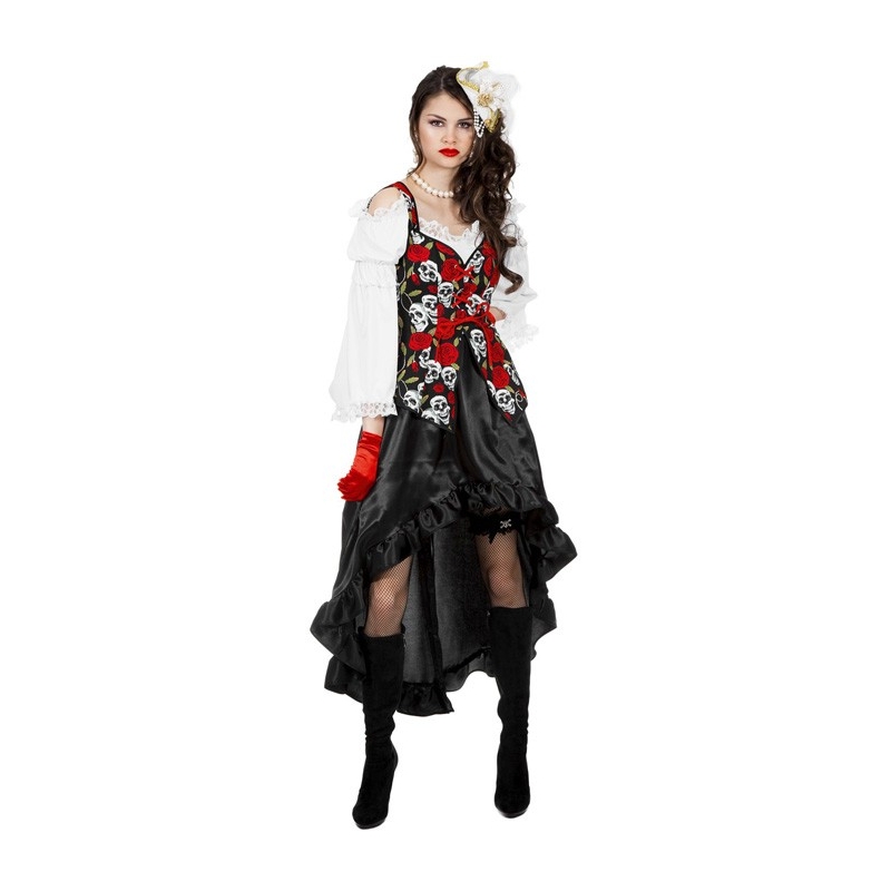 déguisement pirate gothique femme, skull and roses - SA003S