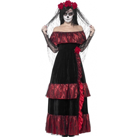 Déguisement squelette femme mexicaine, le jour des morts - costume mexicain halloween