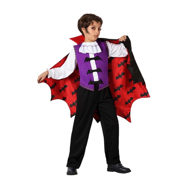deguisement vampire garçon halloween avec motifs chauve-souris - costume enfant
