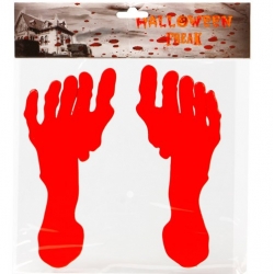 Traces de pieds en sang en matière gélatineuse - Décoration pour halloween