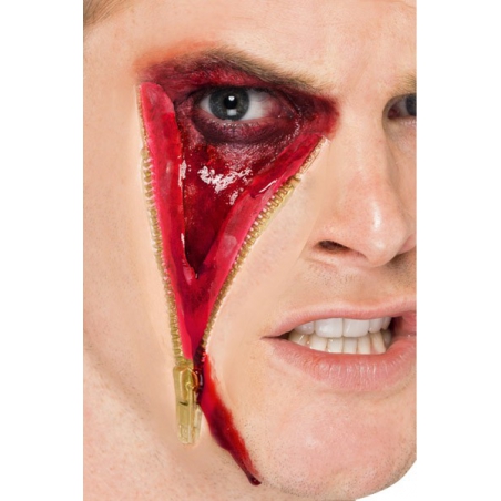 cicatrice avec fermeture éclair - maquillage halloween cicatrice avec fermeture éclair - maquillage halloween