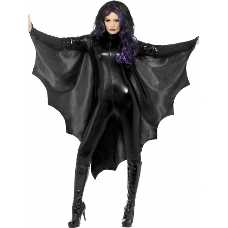 Cape noir chauve-souris halloween - deguisement vampire