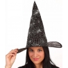 Chapeau de sorcière pour adultes et enfants avec toiles d'araignées argentées - chapeaux halloween