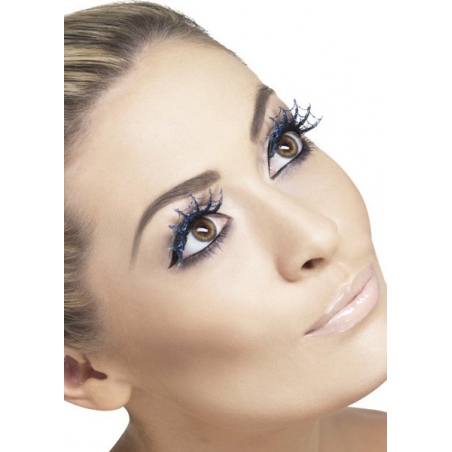 Cils bleus araignée colle incluse - deguisements et maquillage halloween Cils bleus araignée colle incluse - deguisements et maquillage halloween