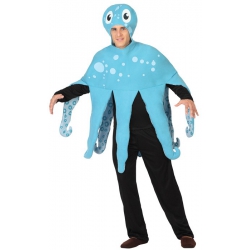 déguisement de poulpe pour homme et femme, poncho bleu avec tête , costume d\u0027