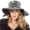 Chapeau noir et argent à paillettes pour femme - chapeaux disco bling bling