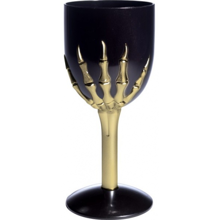 Verre halloween noir décoré d'un squelette - idées décoration de table halloween Verre halloween noir décoré d'un squelette - idées décoration de table halloween