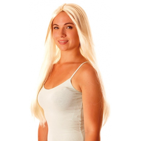 Longue perruque blonde idéale pour compléter de nombreux déguisements pour hommes et femmes