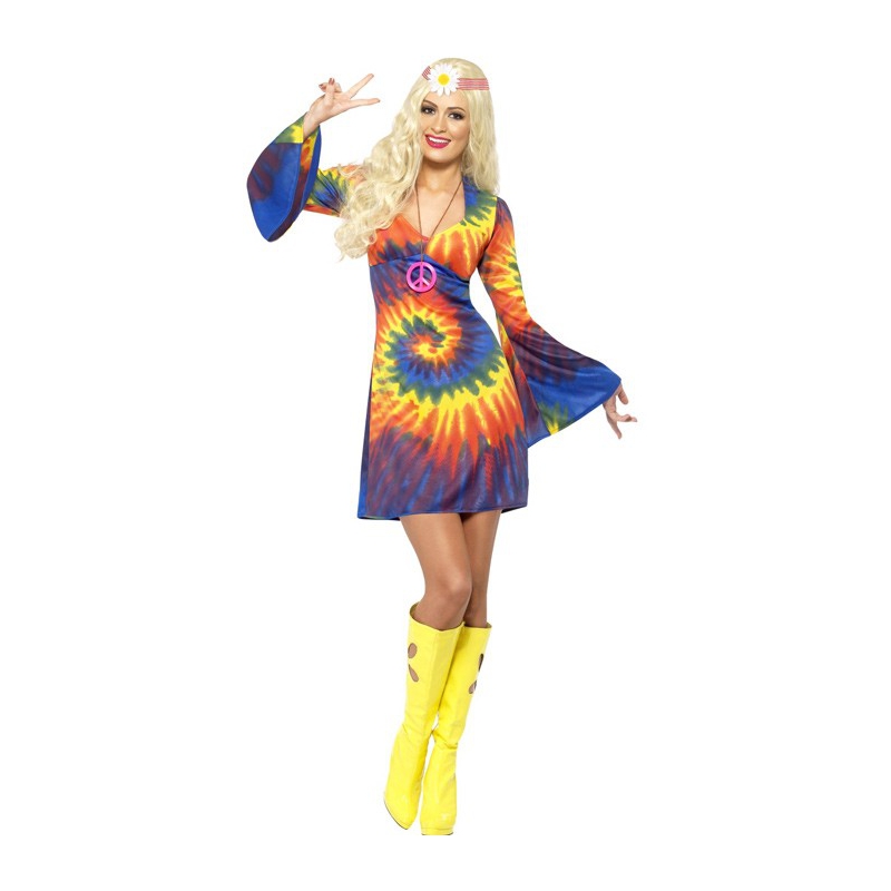 Déguisement hippie femme multicolore